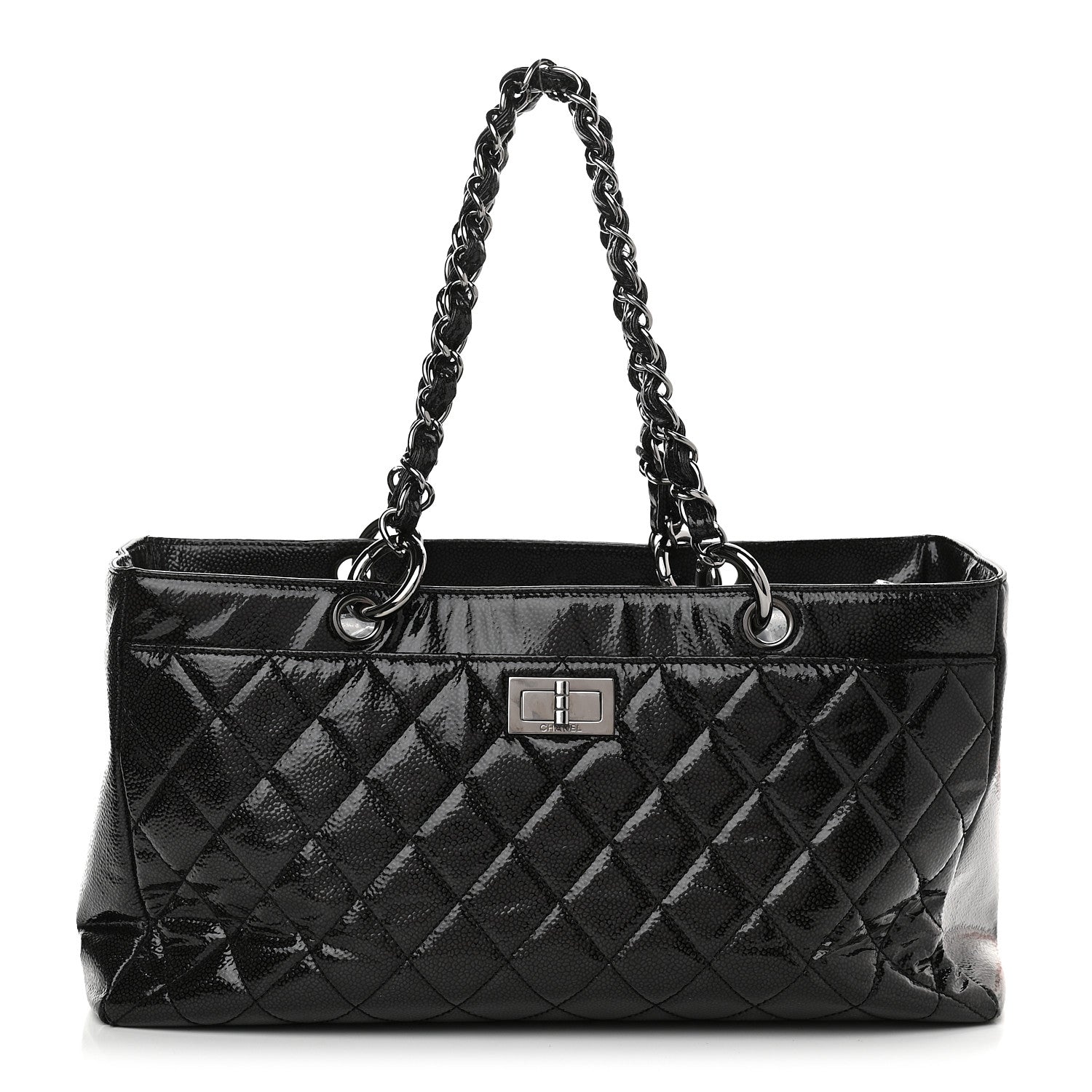Chanel Glazed Caviar Quilted Diamond Shine Small Tote Black 1 of 11