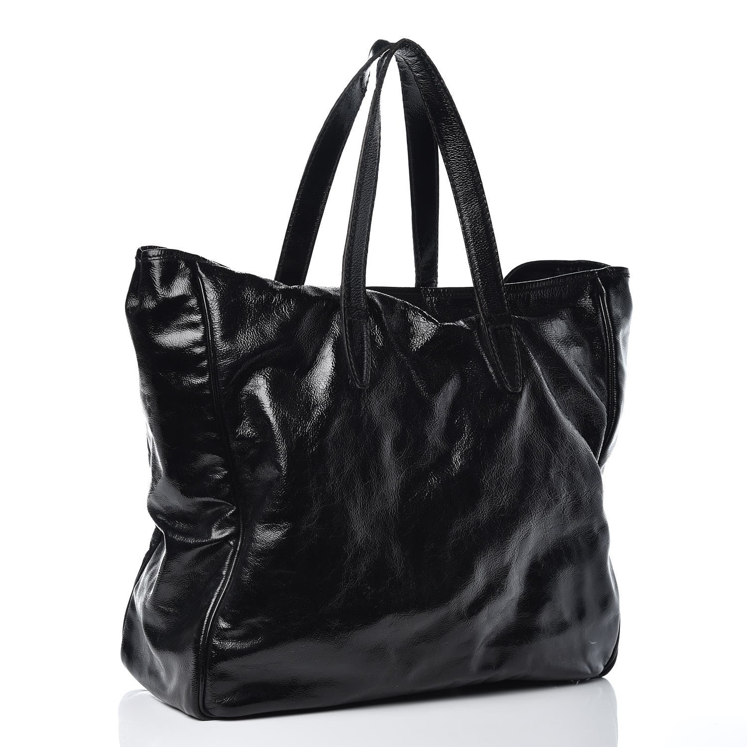 Saint Laurent Textured Patent Large Y-Mail Tote Black 3 of 13
