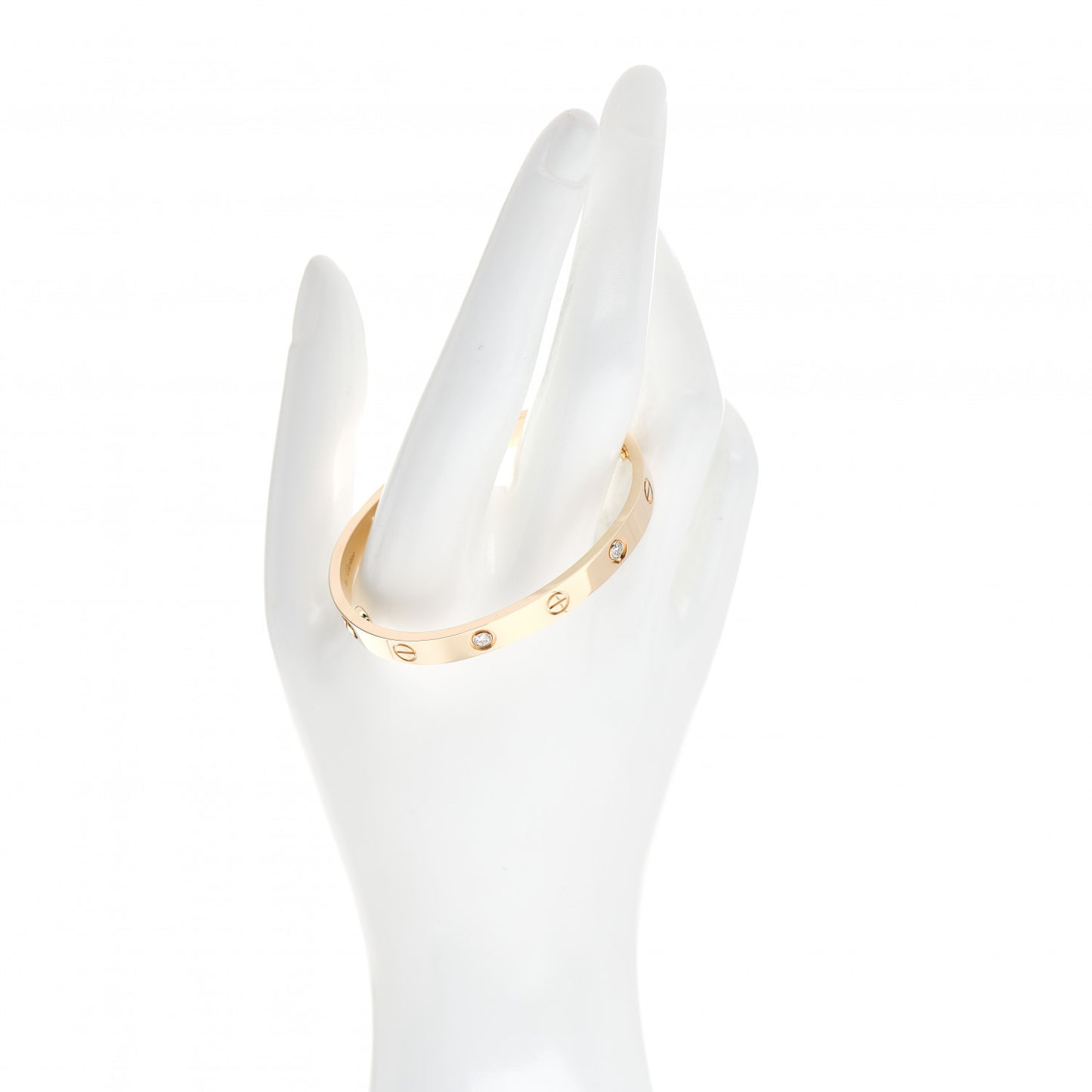 18K Yellow Gold 4 Diamond LOVE Bracelet 16