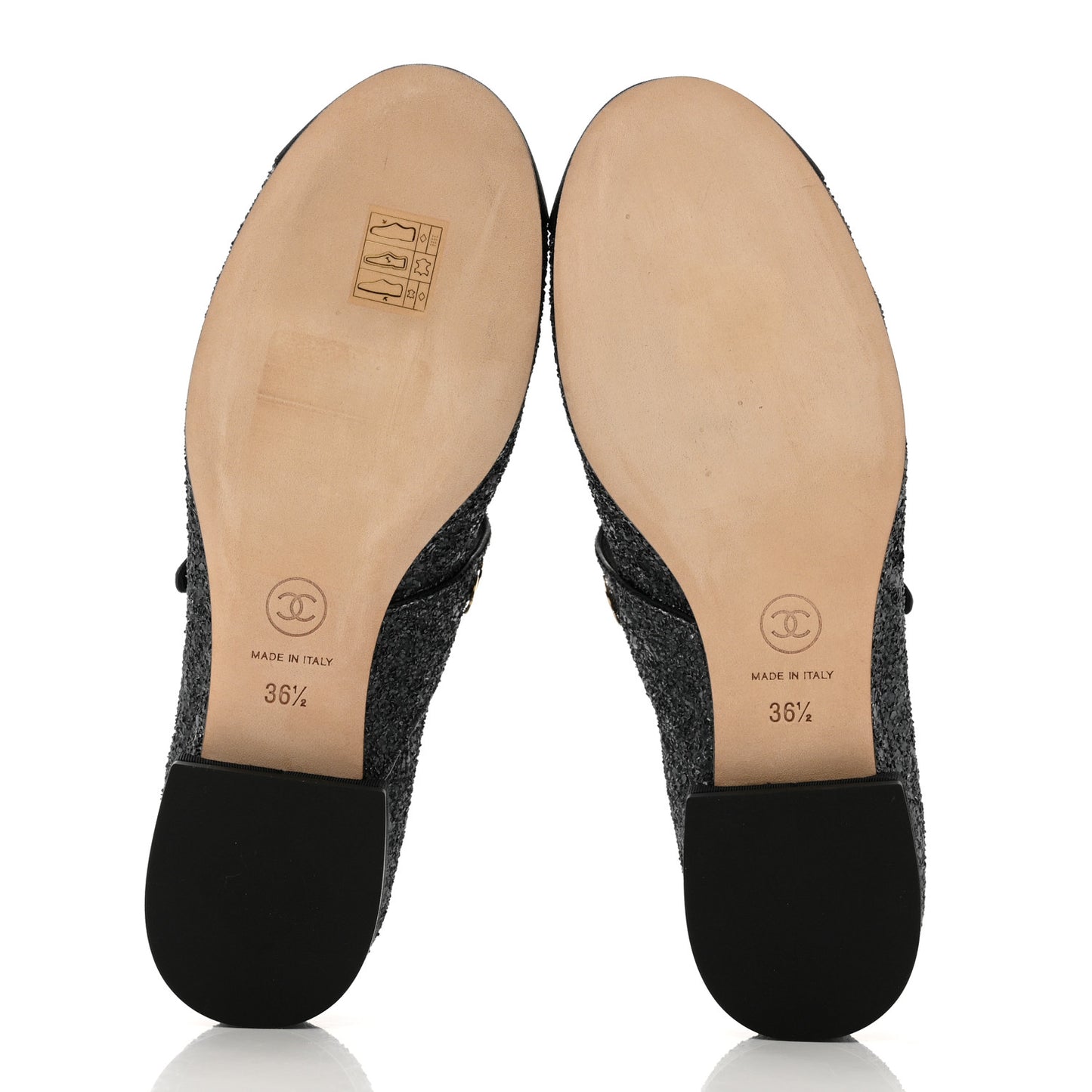 Glitter Grosgrain Cap Toe Mary Jane Flats 36.5 Gray
