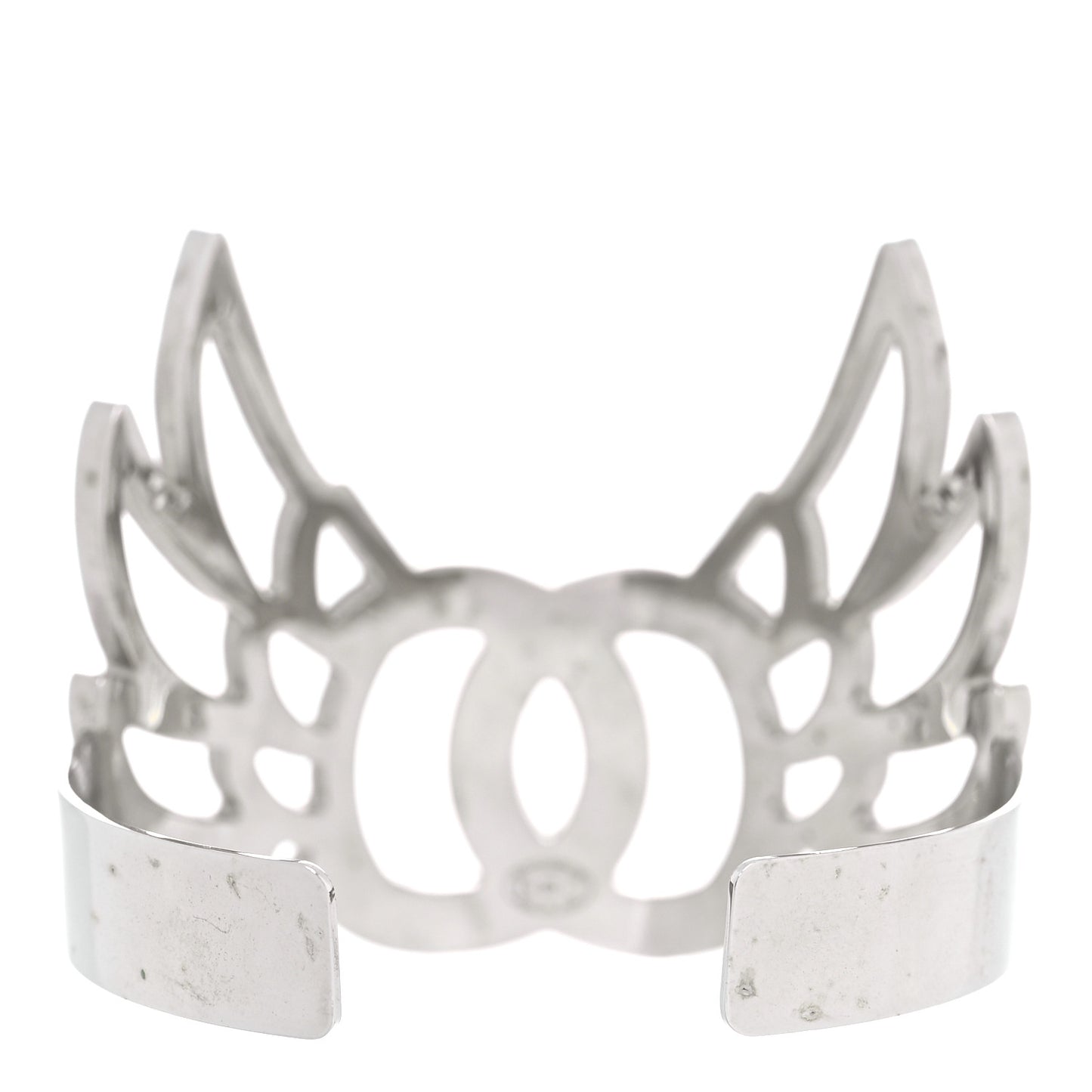 Metal Crystal CC Wings Cuff Silver