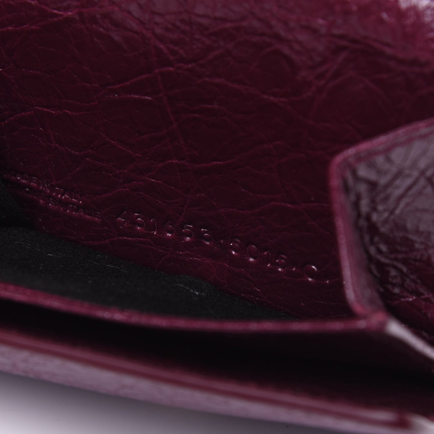 Agneau Arena Classic Gold Hardware Mini Wallet Violet Prune