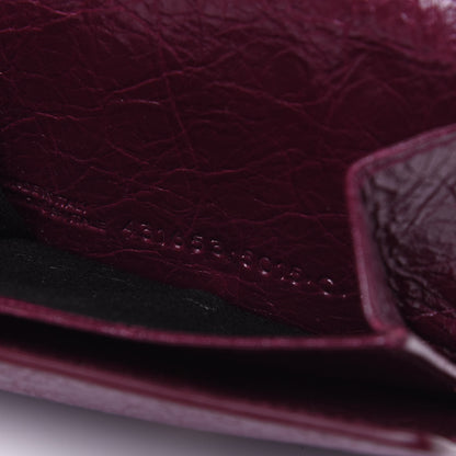 Balenciaga Agneau Arena Classic Gold Hardware Mini Wallet Violet Prune 7 of 13