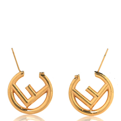 Fendi Metal FF Hoop Earrings Gold 3 of 4