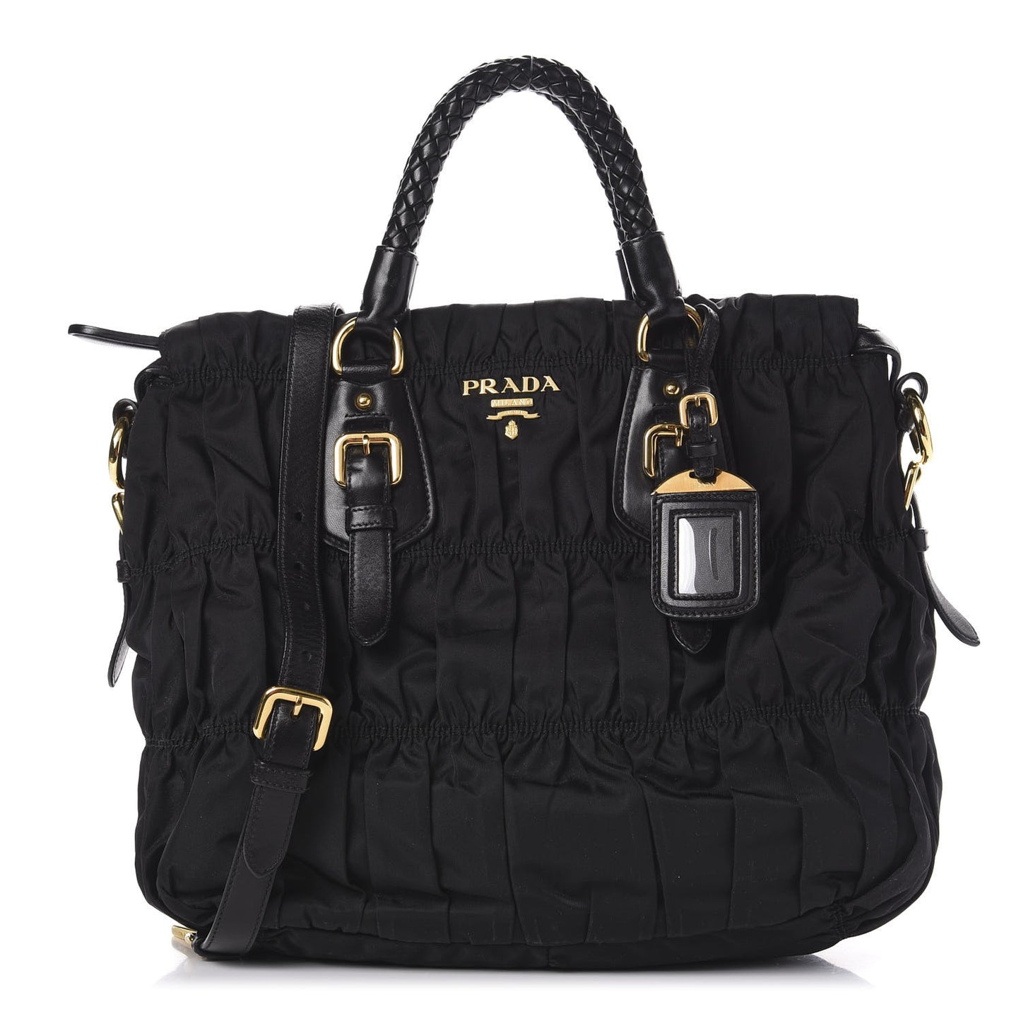 Tessuto Nylon Gaufre Tote Black