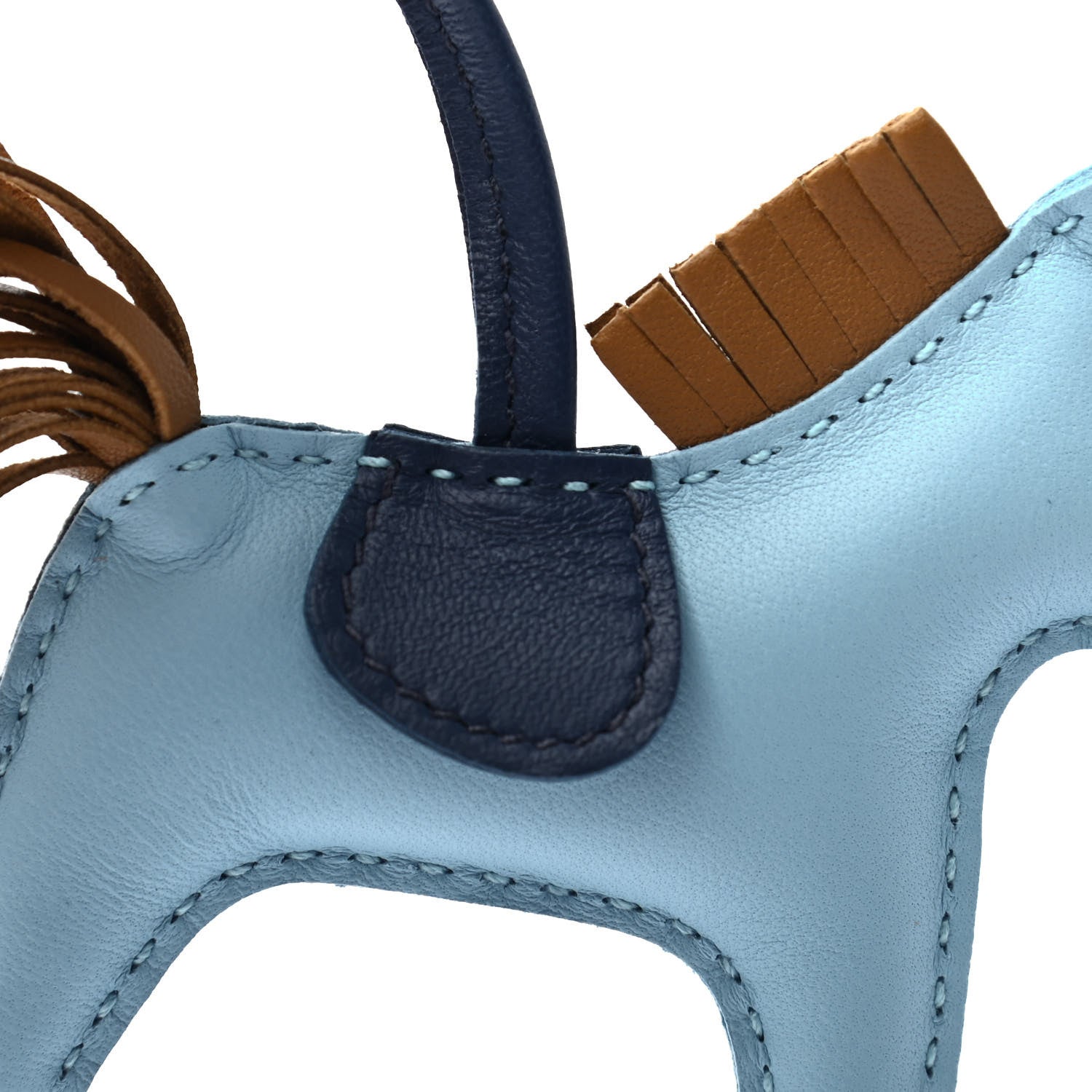 Hermes Milo Lambskin Grigri Rodeo Horse Bag Charm PM Celeste Bleu De Malte Kraft 5 of 5