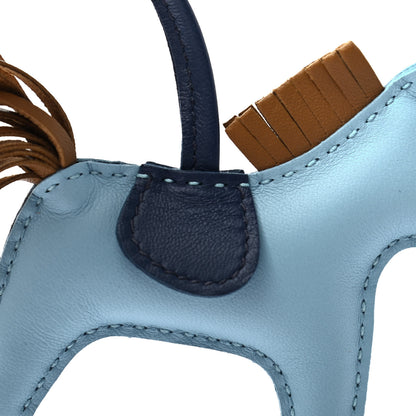Hermes Milo Lambskin Grigri Rodeo Horse Bag Charm PM Celeste Bleu De Malte Kraft 5 of 5