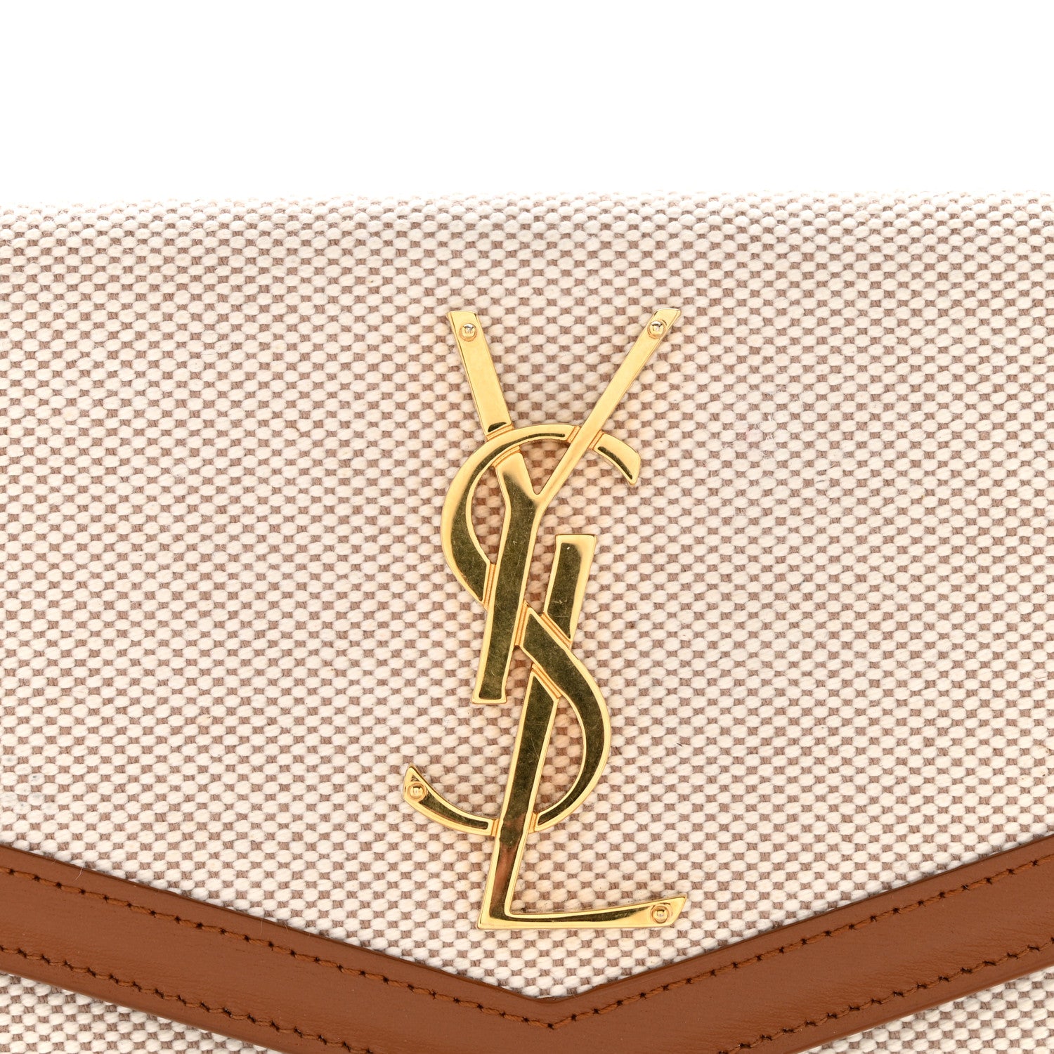 Saint Laurent Canvas Uptown Pouch Natural Beige Brick 9 of 10