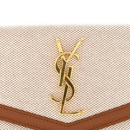 Saint Laurent Canvas Uptown Pouch Natural Beige Brick 9 of 10