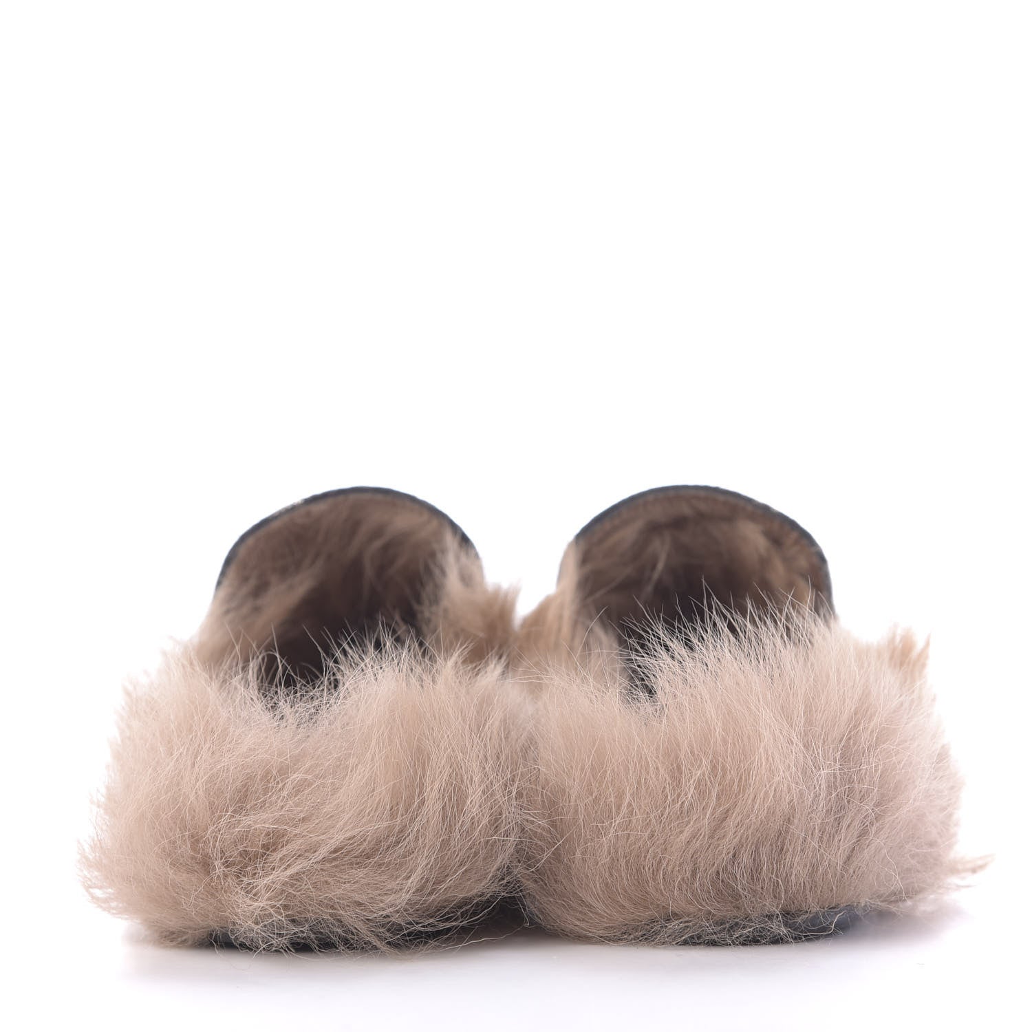 Gucci Brocade Fur Floral Womens Princetown Slippers 36 Black Anthracite 5 of 10