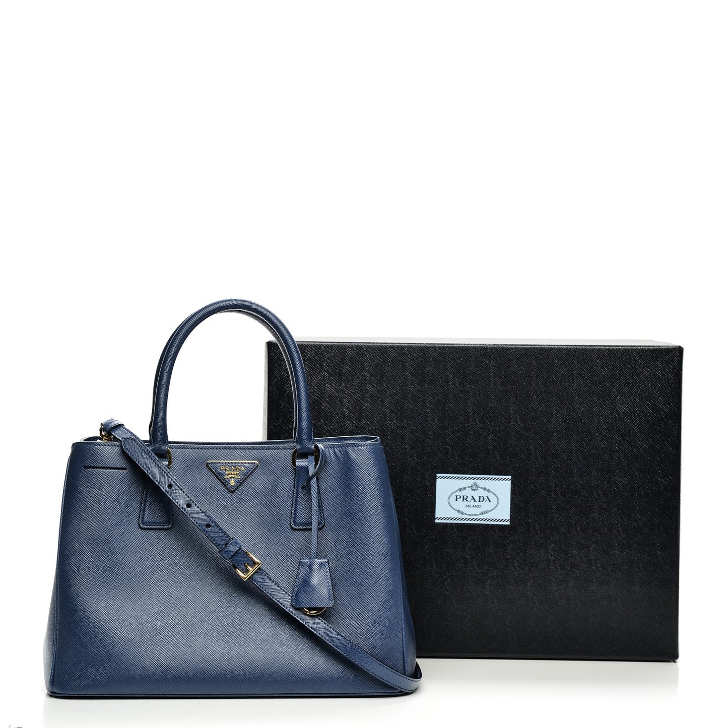 Saffiano Lux Medium Tote Bluette
