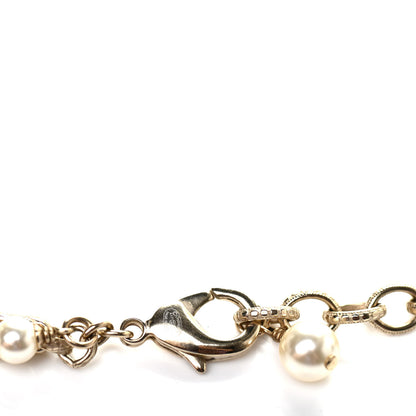 Chanel Pearl Crystal CC Double Strand Necklace Gold 5 of 6