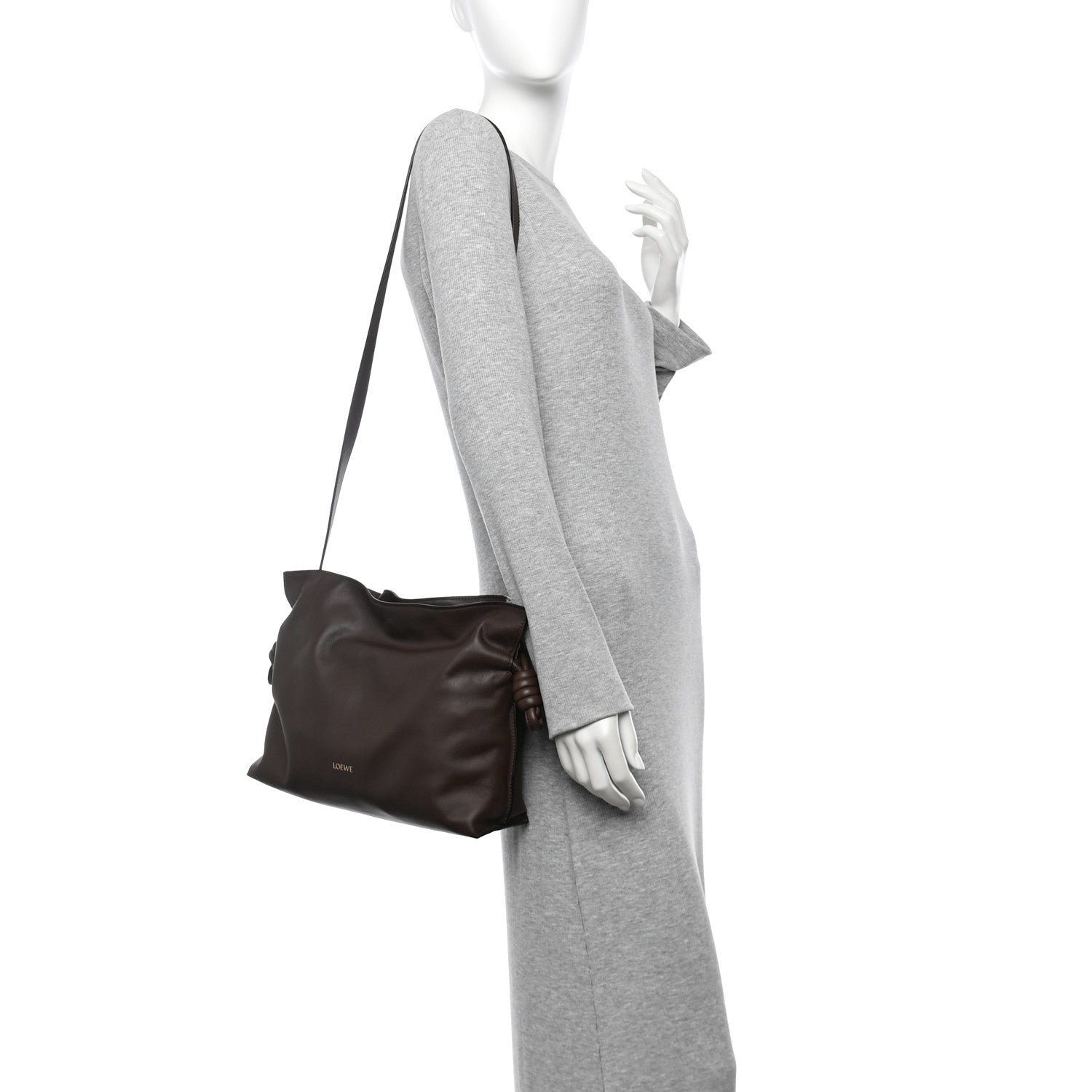 Loewe Nappa Medium Flamenco Knot Bag Chocolate 2 of 11