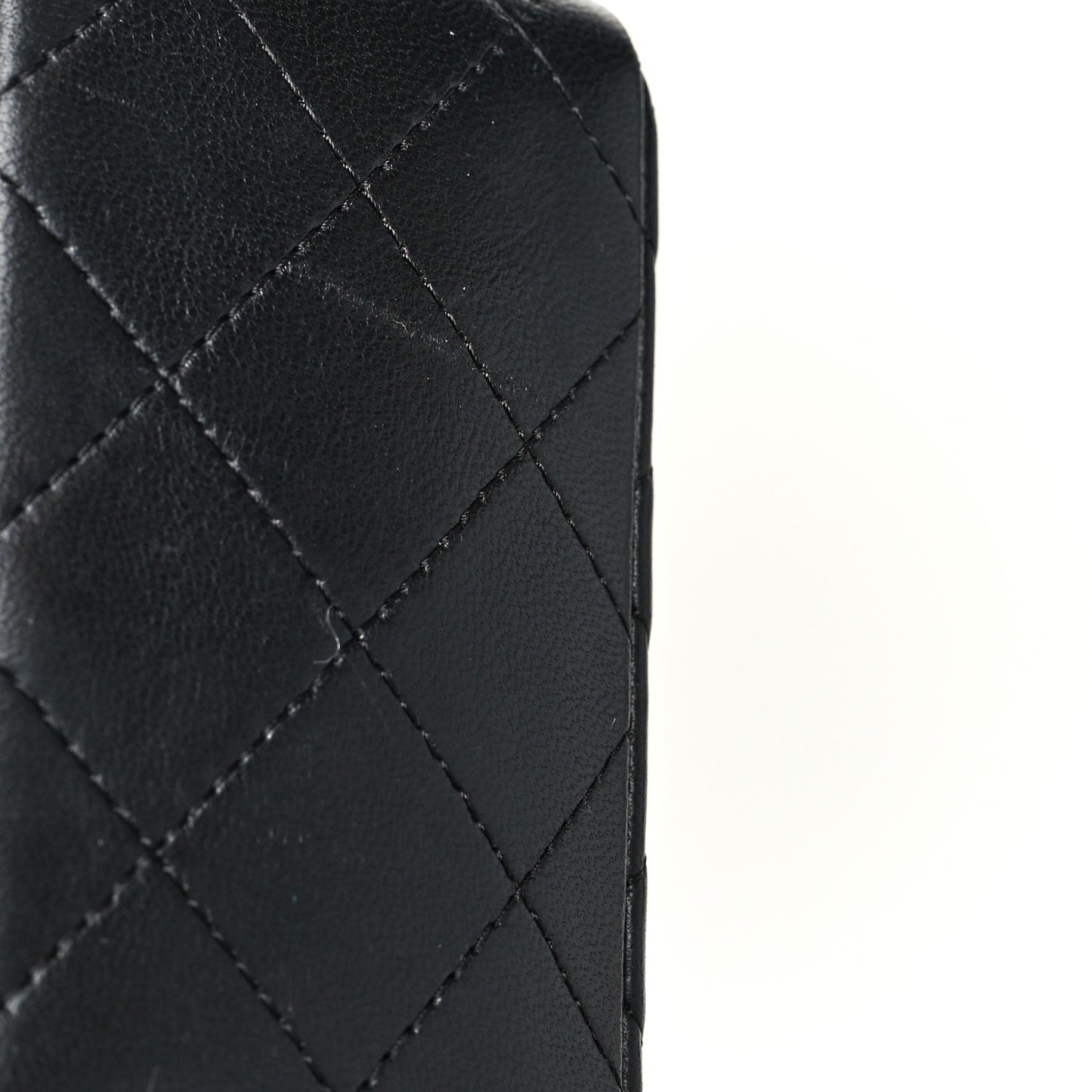 Lambskin Quilted Mini Rectangular Flap Black
