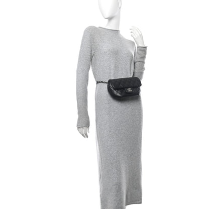 Chanel Calfskin Quilted CC Uniform Flap Belt Bag Black 3 of 14