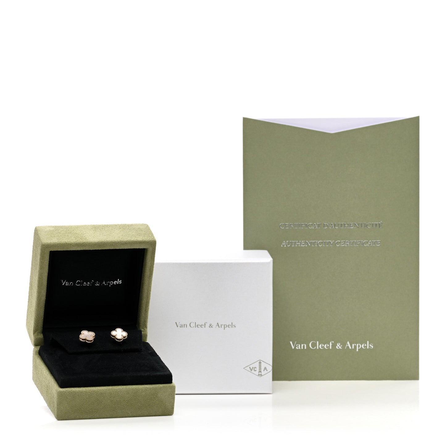 18K Yellow Gold Mother of Pearl Sweet Alhambra Earrings