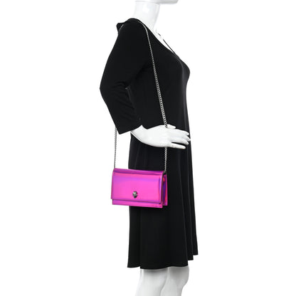 Alexander McQueen Iridescent Calfskin Skull Crossbody Pink 2 of 11