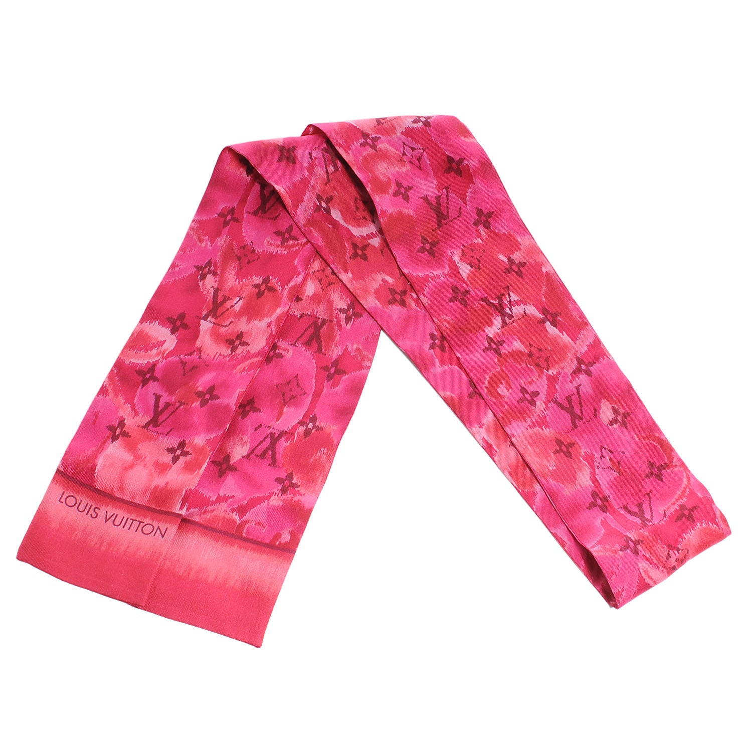 Louis Vuitton Silk Monogram Ikat Summer Bandeau Rose Indien 1 of 2