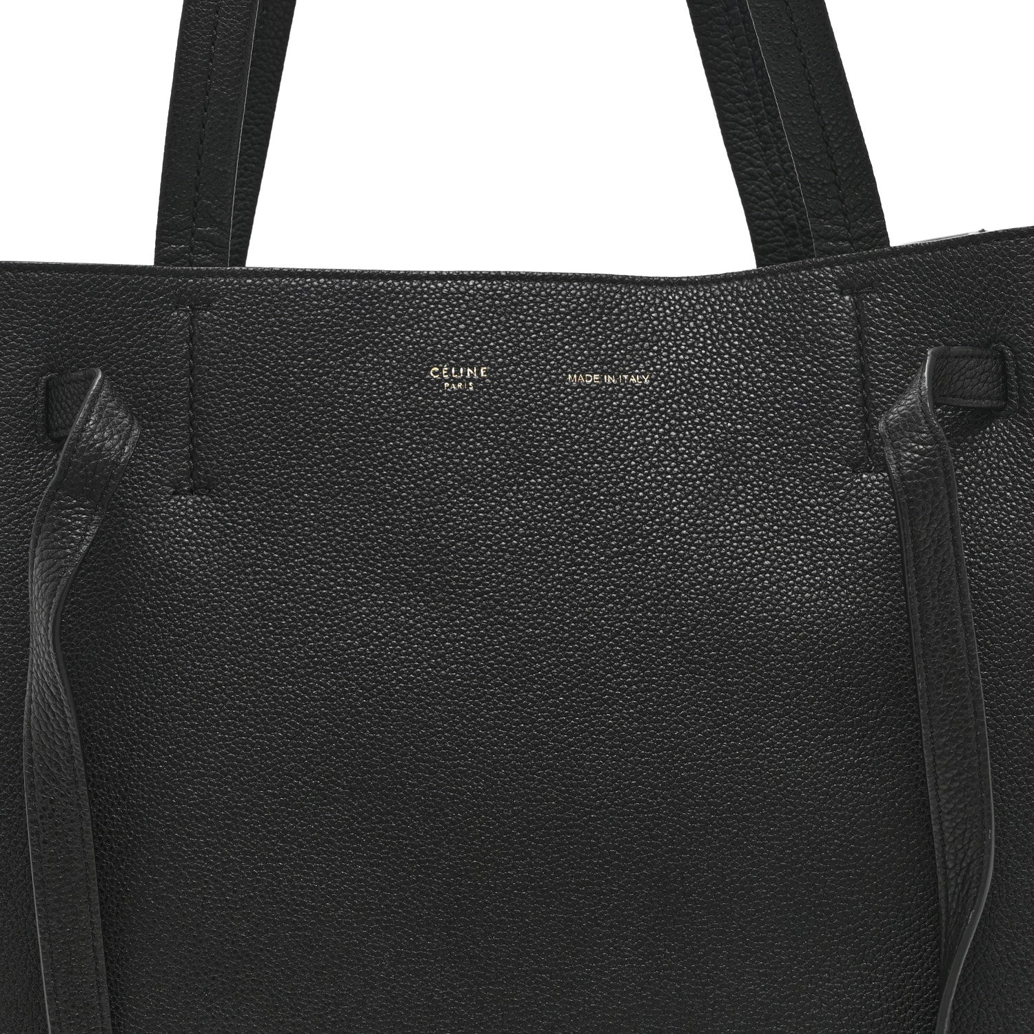 Celine Soft Grained Calfskin Small Belt Cabas Phantom Black 8 of 10