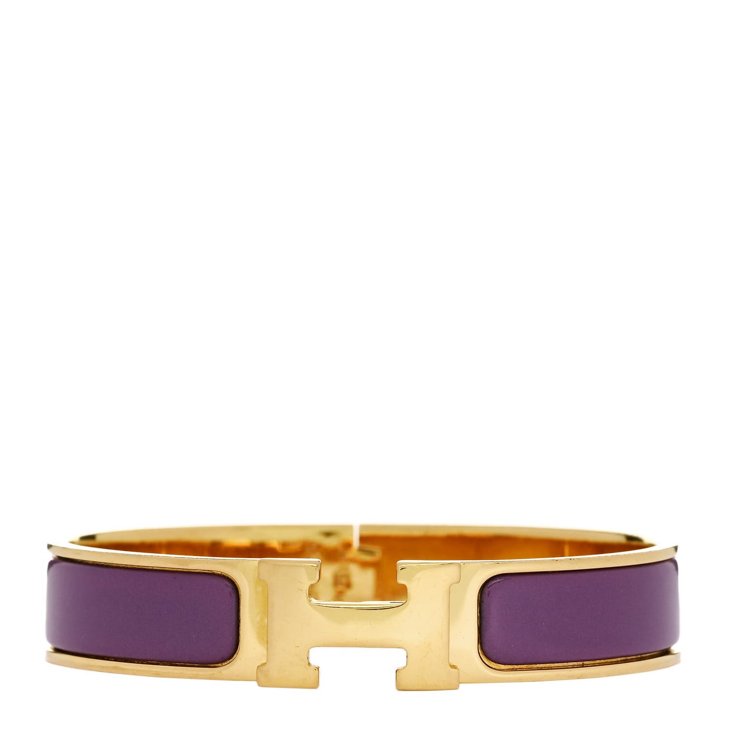 Enamel Narrow Clic Clac H Bracelet PM Lilas