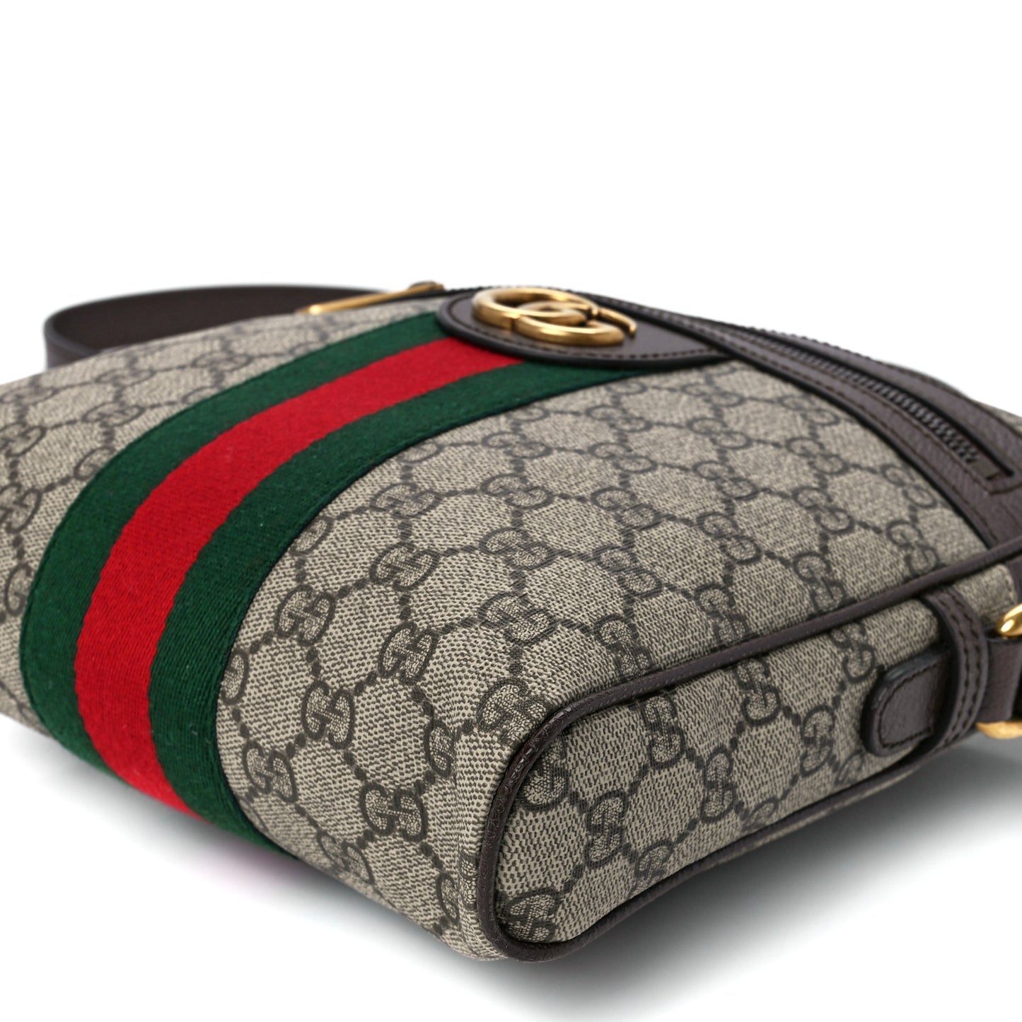 GG Supreme Monogram Web Small Ophidia Messenger Bag Brown