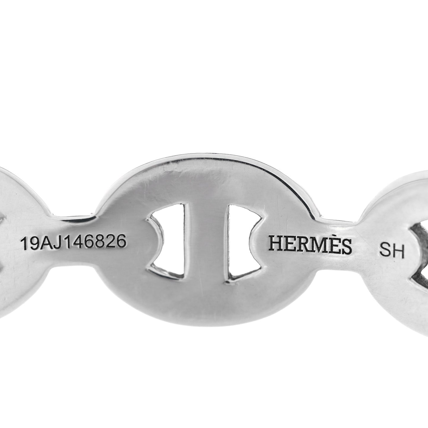 Sterling Silver MM Chaine d'Ancre Enchainee Cuff Bracelet SH