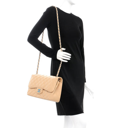 Chanel Caviar Quilted Jumbo Double Flap Beige Clair 2 of 9