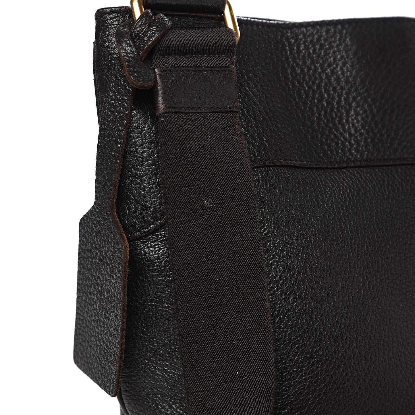 Cervo Deerskin Flat Messenger Bag Ebano