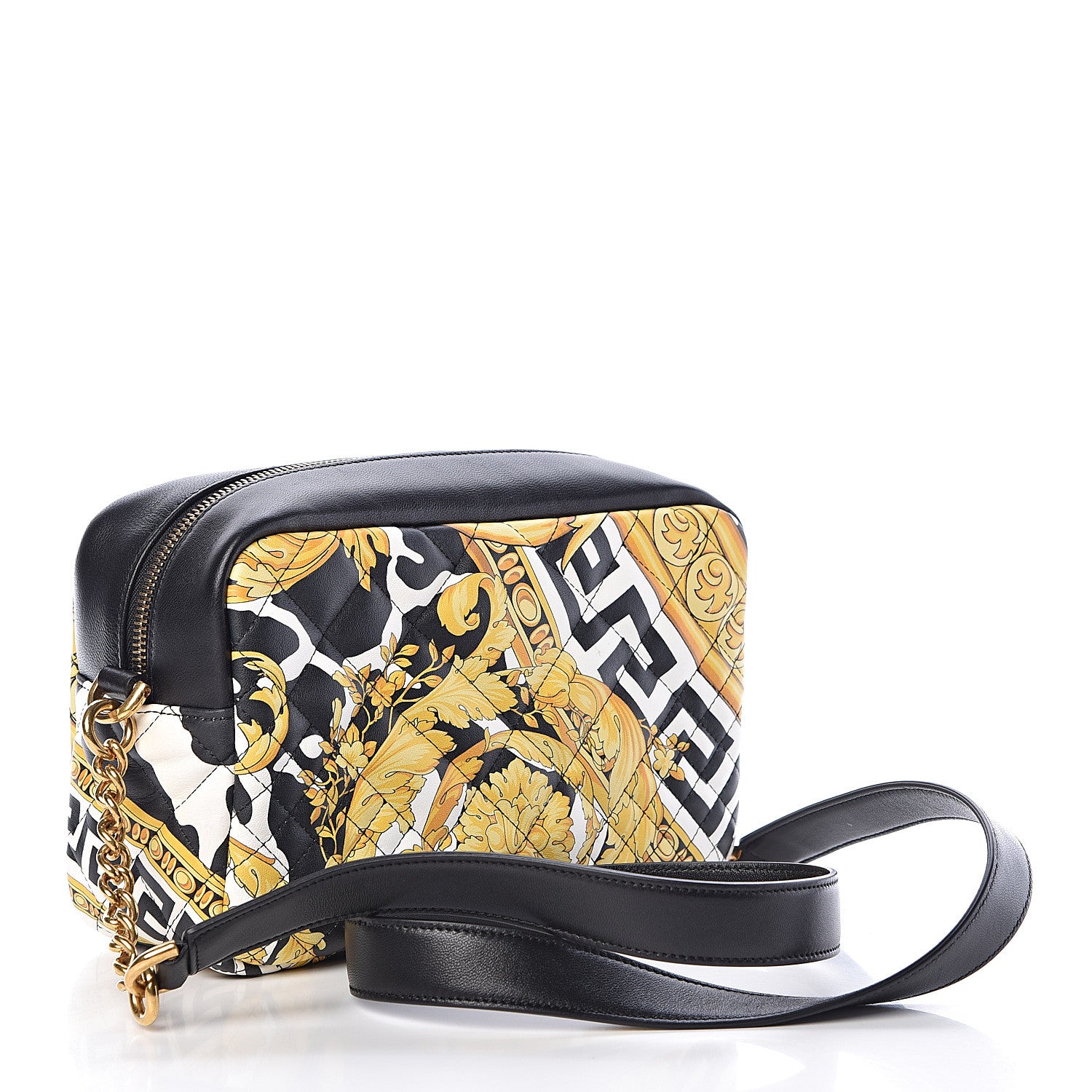 Versace Nappa Quilted Barocco Print Small Camera Bag Black 3 of 12