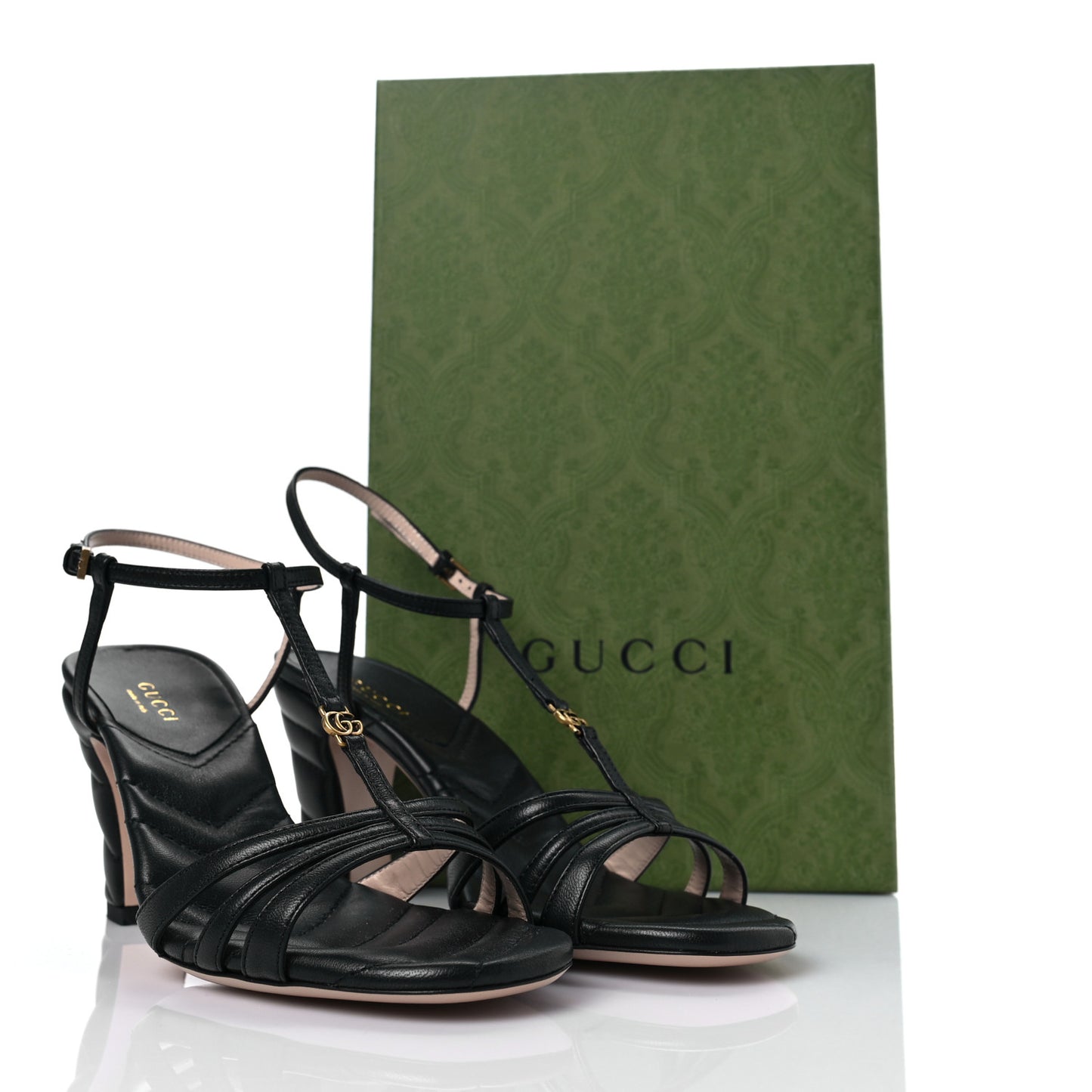 Nappa Matelasse T-Strap 40mm Sandals 37 Black