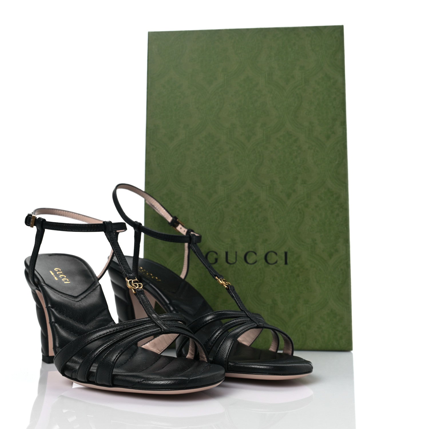 Gucci Nappa Matelasse T-Strap 40mm Sandals 37 Black 8 of 8