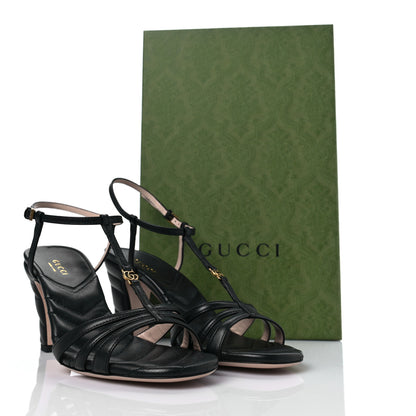 Gucci Nappa Matelasse T-Strap 40mm Sandals 37 Black 8 of 8