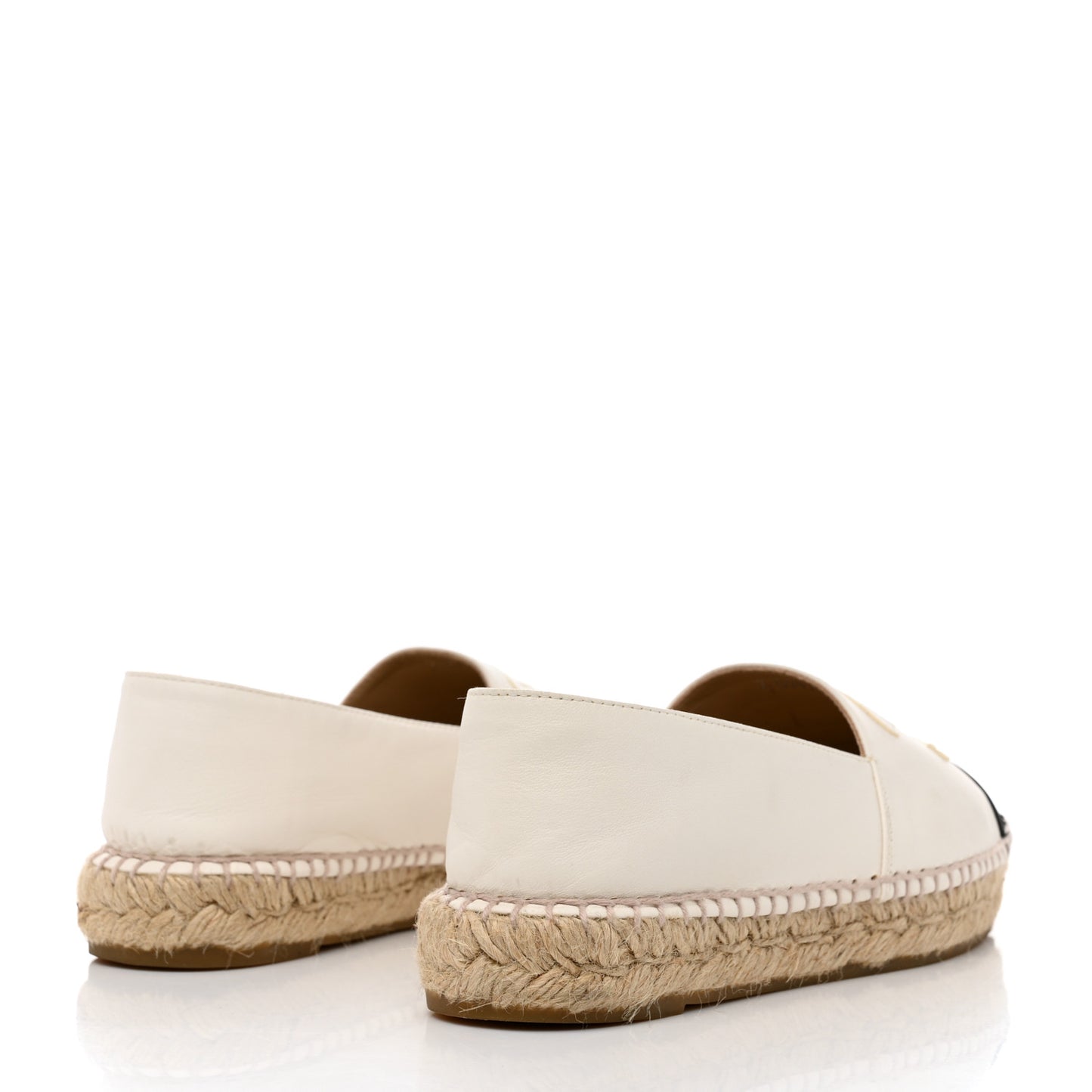 Lambskin CC Espadrilles 36 White Black