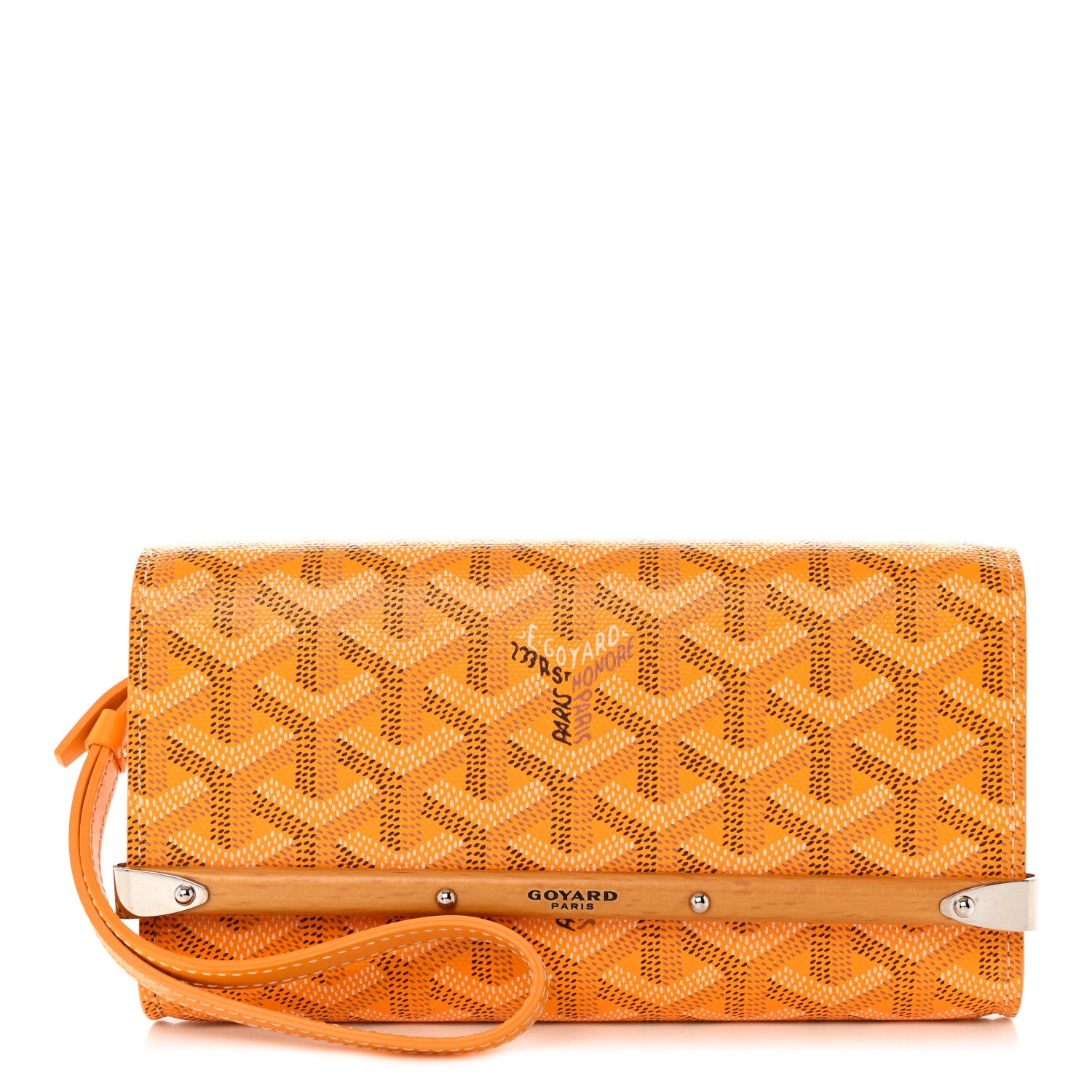 Goyard Goyardine Monte Carlo Bois Clutch With Strap Yellow 1 of 9