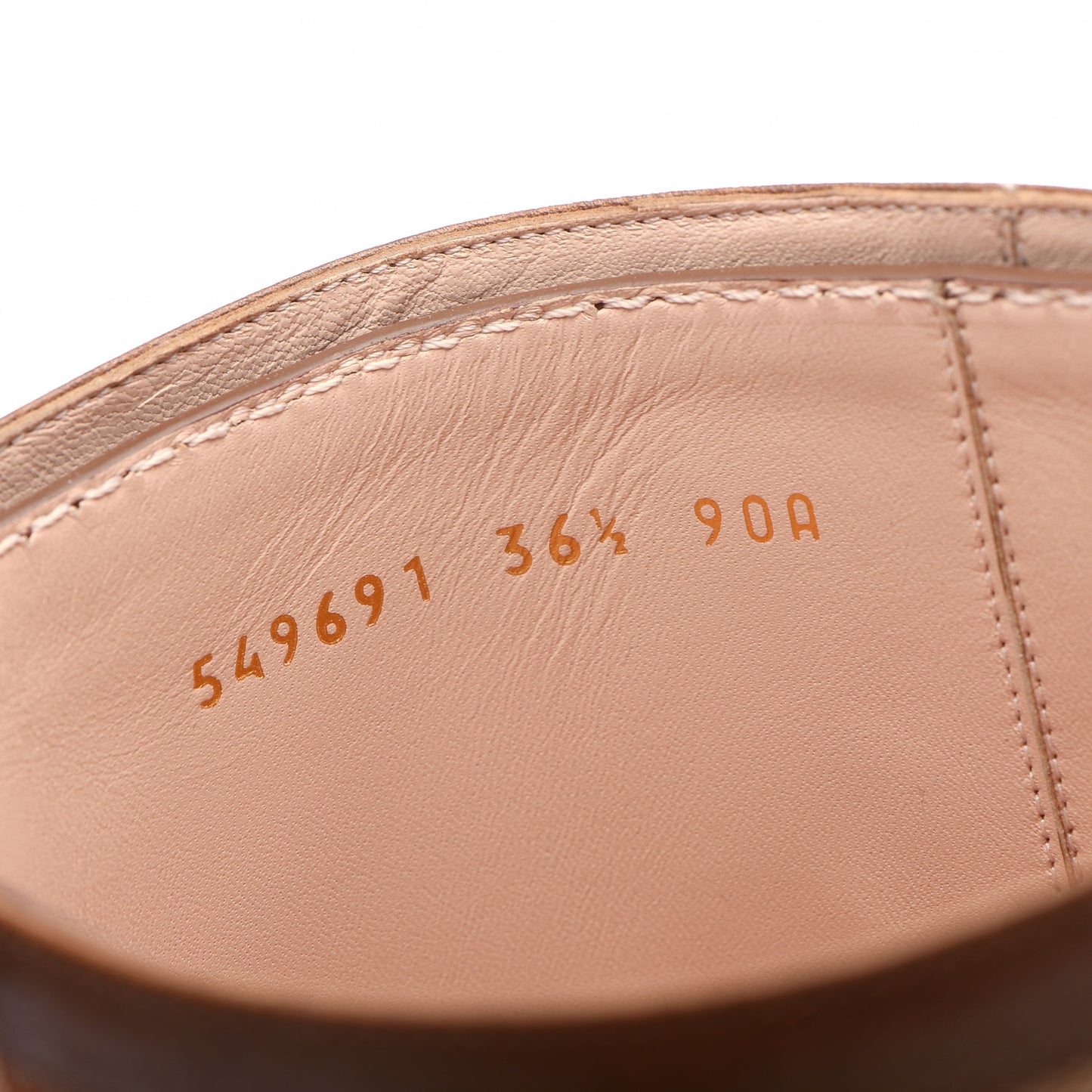 GG Monogram Calfskin Lola Tall Boots 36.5 Beige Ruggine Cuir