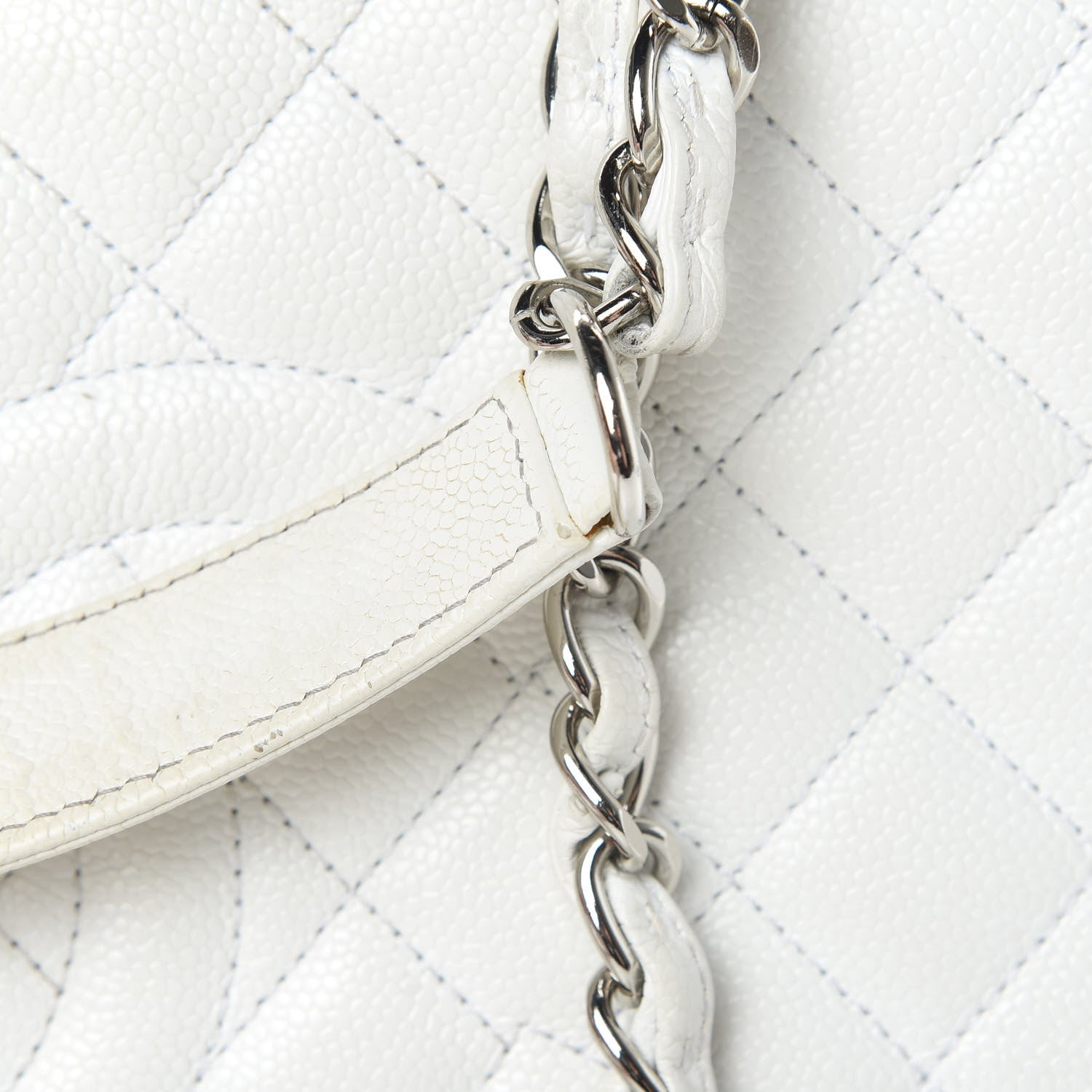 Chanel Caviar Quilted XL Grand Shopping Tote GST White 14 of 15