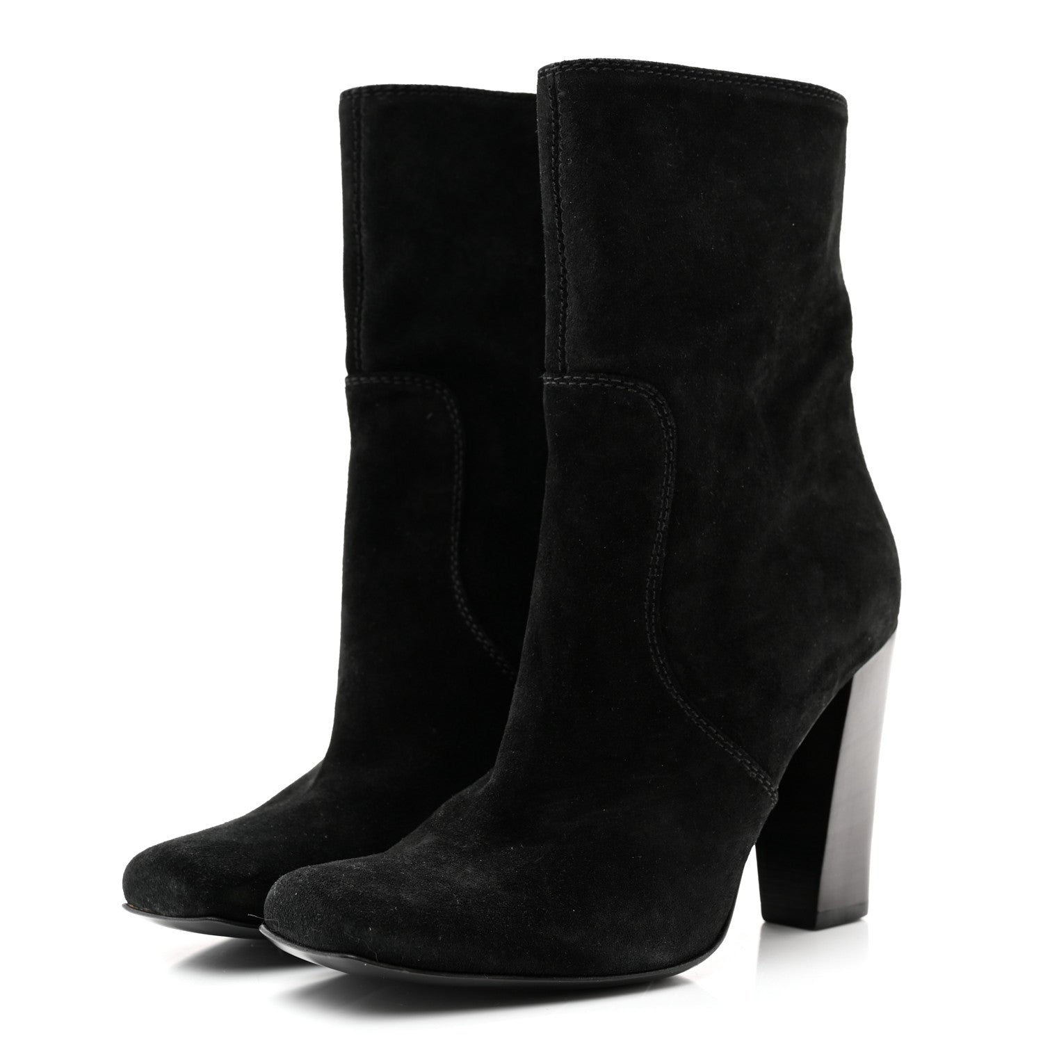 Fendi Suede Ankle Boots 38.5 Black 3 of 12