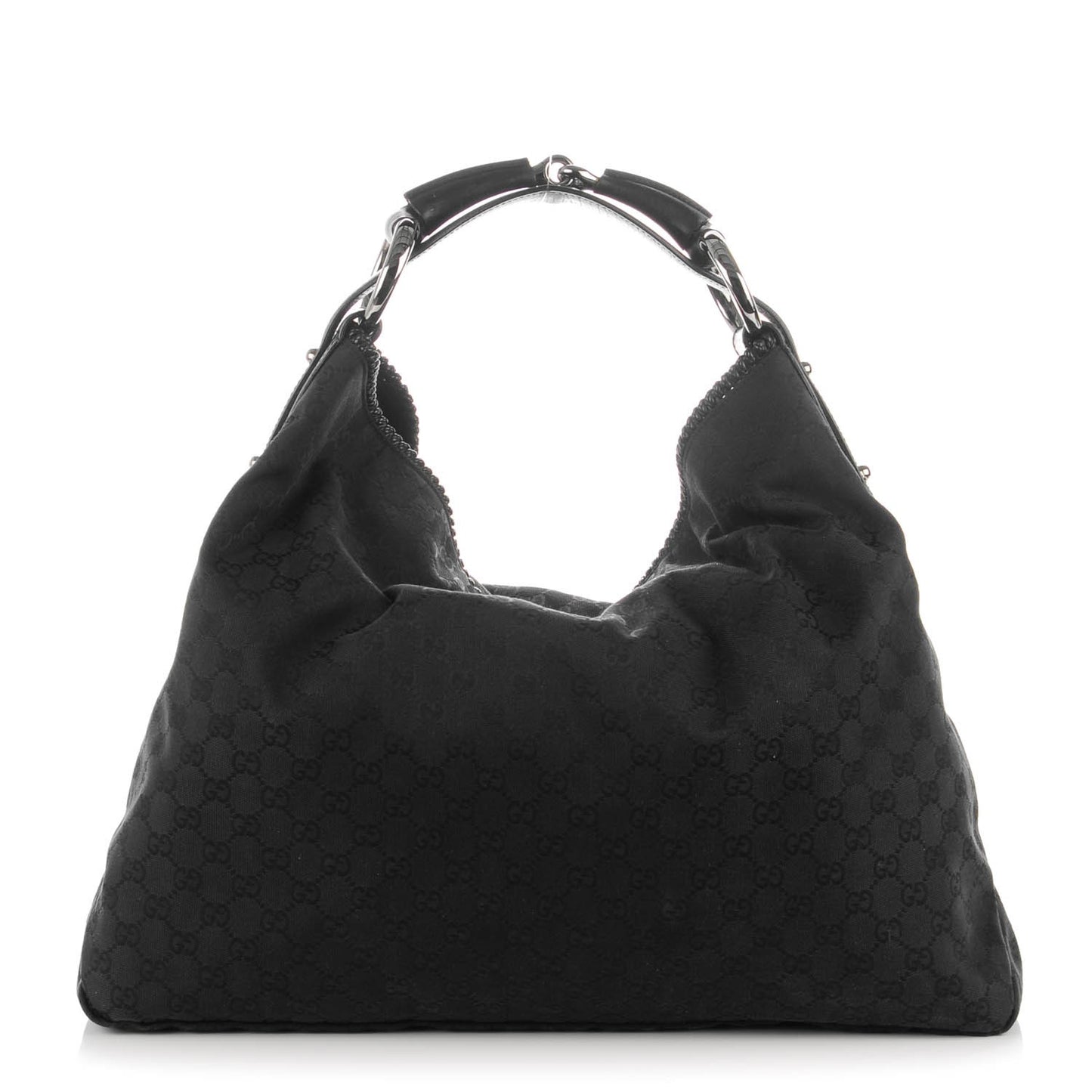 Monogram Large Horsebit Chain Hobo Black