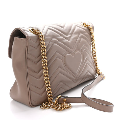 Gucci Calfskin Matelasse Medium GG Marmont Shoulder Bag Porcelain Rose 3 of 11