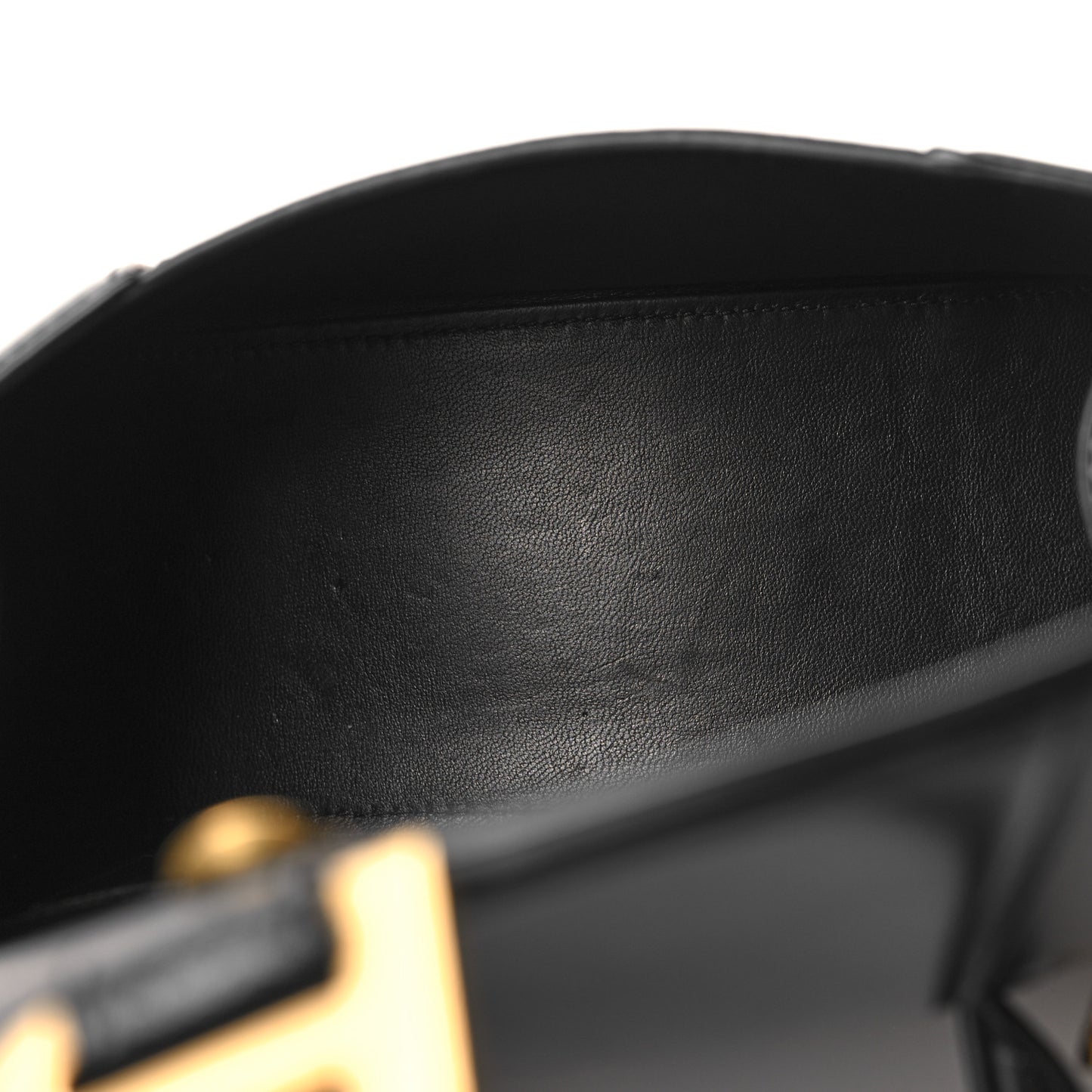 Shiny Box Calfskin Small Hourglass Top Handle Bag Black