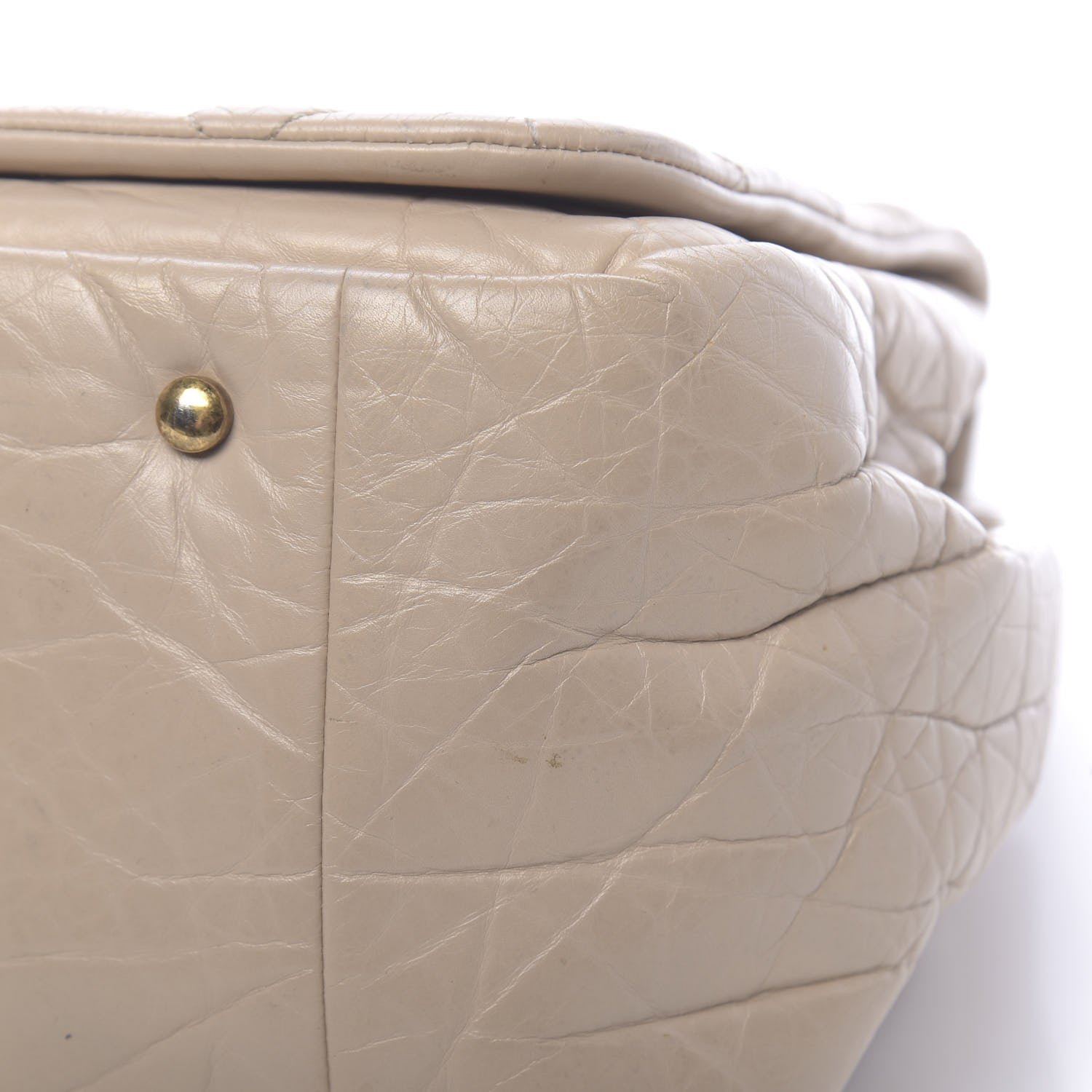 Chanel Aged Calfskin Quilted Large Pondichery Flap Beige 12 of 12