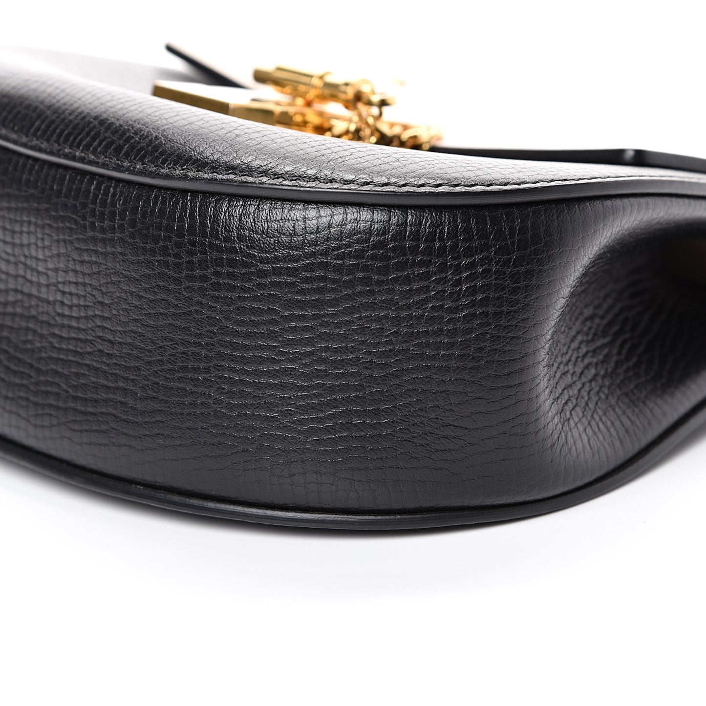 Grained Calfskin Lambskin Mini Bi-Color Drew Shoulder Bag Black Powder Beige