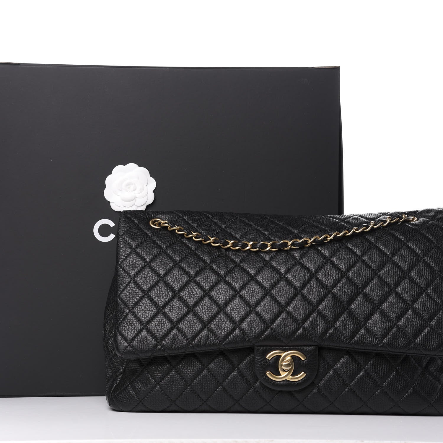 Chanel Calfskin Quilted XXL Travel Flap Bag Black 11 of 11