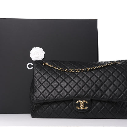 Chanel Calfskin Quilted XXL Travel Flap Bag Black 11 of 11