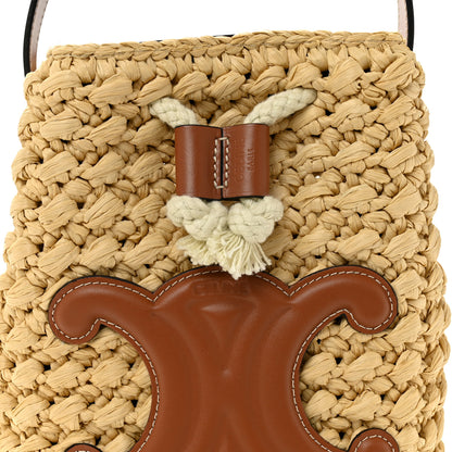 Celine Raffia Calfskin Drawstring Teen Natural Tan 8 of 10