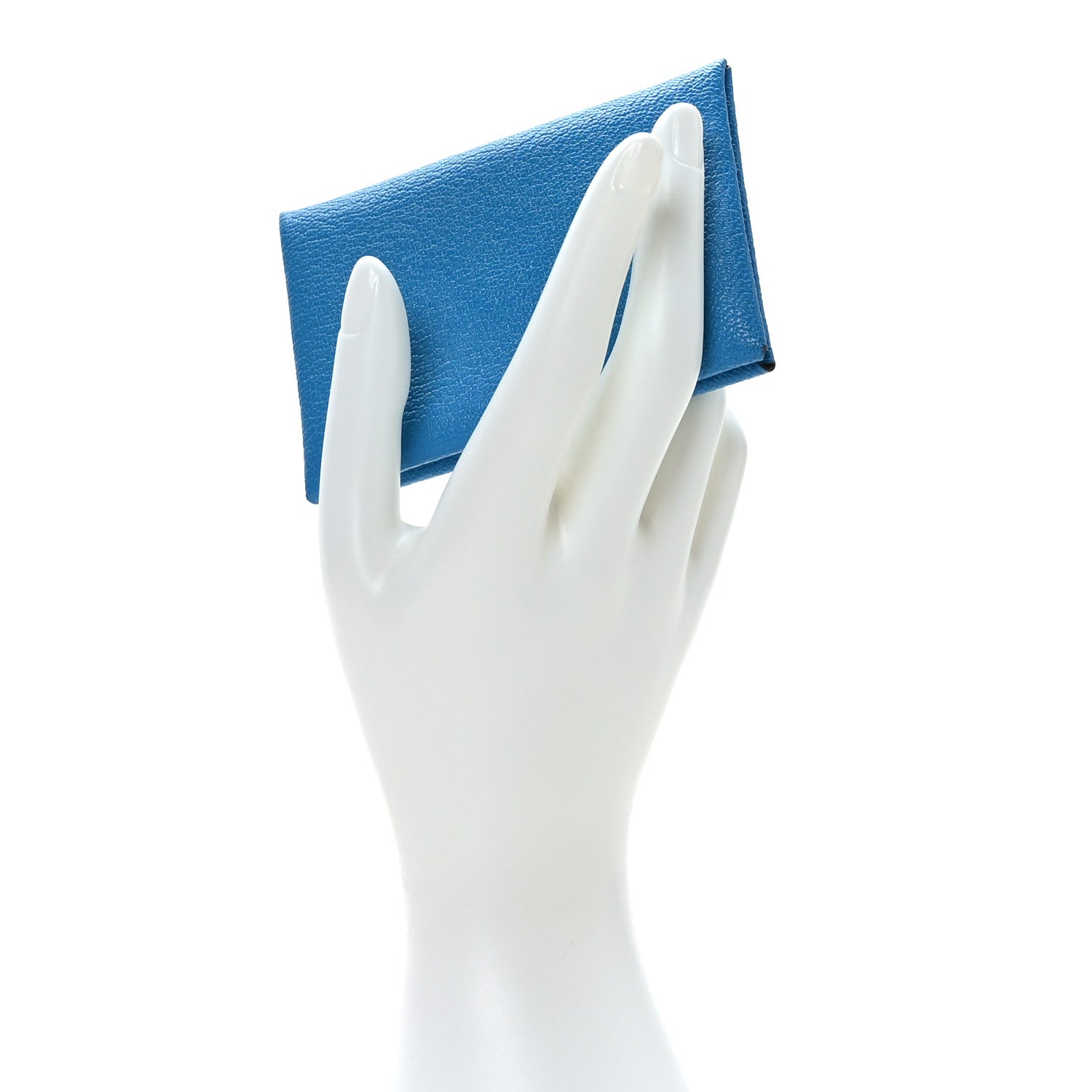 Hermes Chevre Mysore Verso Calvi Card Case Bleu Frida Cuivre 2 of 9