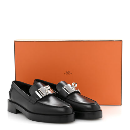 Hermes Calfskin Womens Hot Loafer 38 Black 12 of 12