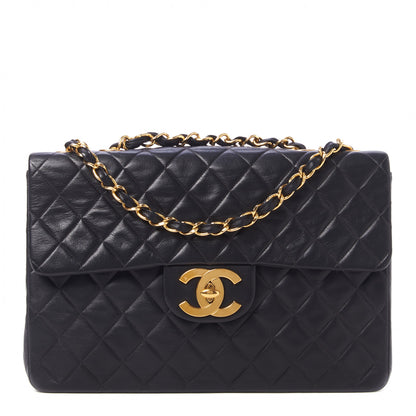 Chanel Lambskin Quilted XL Jumbo Single Flap Black 1 of 10
