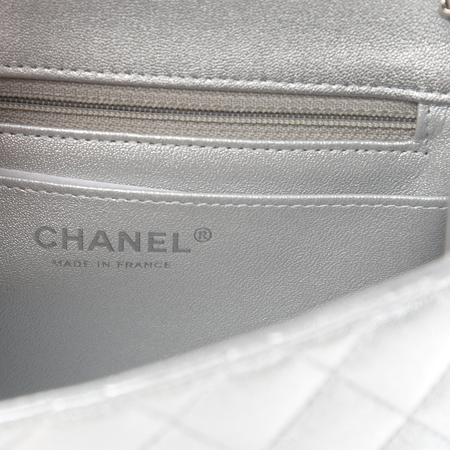 Chanel Metallic Lambskin Quilted Mini Square Flap Silver 6 of 11