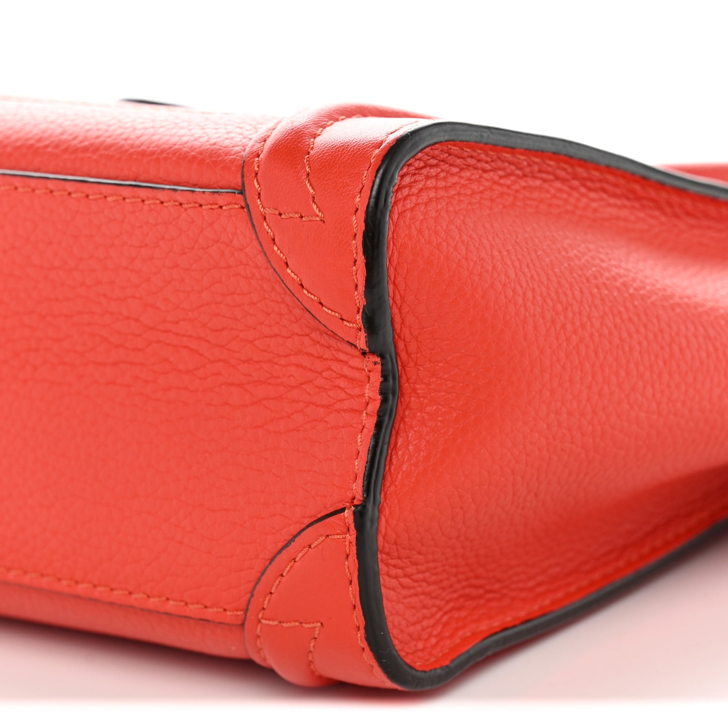 Drummed Calfskin Nano Luggage Vermillion